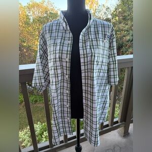 Men’s Columbia PFG Green Striped Super Tamiami Vented Shirt size M